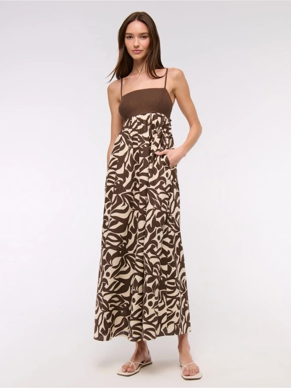 NWT Abercrombie & Fitch Tie-Back Babydoll Maxi Dress XSP